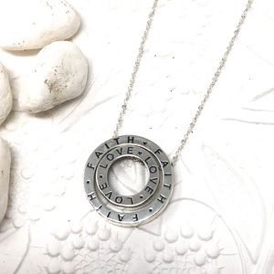 Sterling Silver “Faith & Love” Necklace
